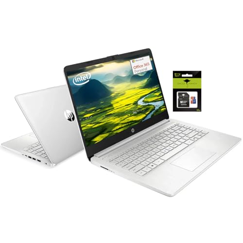 HP 14インチ学生ラップトップ、IntelプロセッサーN150(最大3.6GHz)8GB RAM 192GBストレージ (128GB UFC + 64GB Ghost Manta SDカード)コンピューター Wi-Fi 6 Win11 ウィローグリーン。 HP