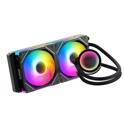 fgtgwFC NA240/360 液体冷却 - カスタマイズ可能 簡単取り付け 2/3 120mm ファン ゲーマー オーバークロック愛好家(240,02)