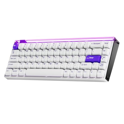 MelGeek MADE68 Pro+ 有線キーボード、US英語配列、ホール効果磁気スイッチ ゲーミングキーボード、65% コンパクト ラピッド トリガー、ホットスワップ可能、RGB スナップ タップ & 調整可能なアクチュエーション、オンライン HIVE カスタム (パープル)