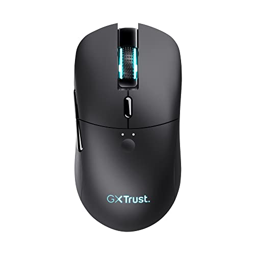 GXTrust Trust Gaming GXT 980 Redex Ratón Inalámbrico Gaming Recargable, 200-10.000 dpi, Baja Latencia, Ratón RGB, 6 Botones Programables, Dongle USB, Ratón Inalámbrico para Portátil, PC, Windows - Negro