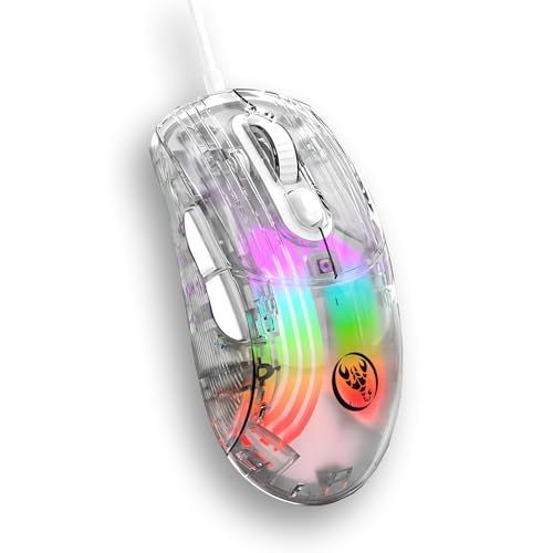 Karlak X400 有線 ゲーミング 6 調節可能な移動速度レベル RGB モード 透明 マクロ プログラム可能 人間工学デザイン ゲーマー向け SGNUSC13295TW