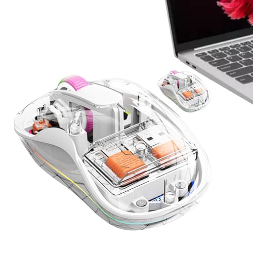 Cxiskyu ワイヤレス透明コンピュータ制御、充電式ワイヤレスコンピュータ制御,RGB ライトを使用したトライモード コンピューター制御 - タブレット、ノートパソコン、旅行、リビングルーム、寮などの騒音のないコンピュータ制御 LJ3U8107VKSO36HYDZGU