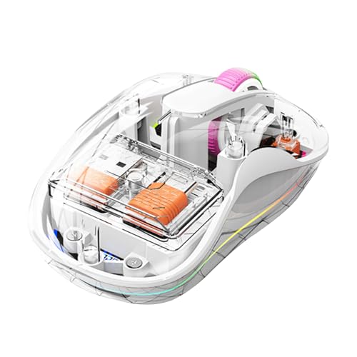 サイレント コンピュータ制御ワイヤレス、ラップトップ コンピュータ制御ワイヤレス, RGB ライトを備えた透明なトライモード コンピューター制御, リビングルーム、寮、図書館での作業学習やゲームプレイのためのノイズのないコンピュータ制御 JH3ELBVK8I57JK36H3