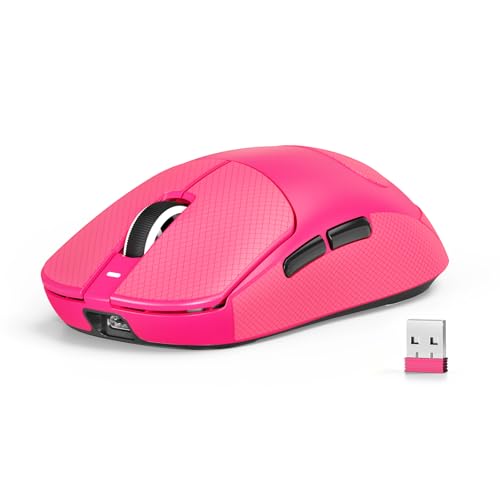 ATTACK SHARK X8SE ゲーミングマウス 3モード接続 2.4G Bluetooth USB-C有線 BK52820チップ PAW3311センサー 超軽59g 高精度 高感度 低遅延 最大25000DPI 調整可能 8000万スイッチ寿命 40G加速度 500mAhバッテリー ゲーミング用 中大手ゲーマー向け 人体工学 技適認証済み PC/Mac対応(ローズレッド)