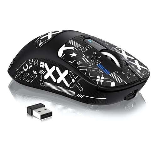 A.JAZZ xATTACK SHARK X3Max ゲーミングマウス 軽量化47g トライーモード ワイヤレス/Bluetooth/有線 PAW3950センサー 42000DPI調節可能 クラウドドライバーのサポート 新しいマイクロスイッチ 迅速なクリックレスポンス 一億回使用寿命 人間工学デザイン PC/Mac対応 E-sports & FPS ゲーミング用マウス 滑り止めシール付き 黒…
