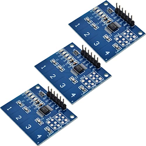 Rasbee 3個セット TTP224 四チャンネル 静電容量式 タッチスイッチ デジタル タッチ センサー モジュール 4チャンネル テンキー 容量性タクトスイッチ ボタン DC2.4V-5.5V