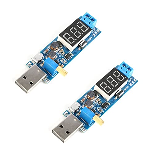 Rakstore 2個 DC-DC USB電源モジュール 調節可能なバックブーストパワーレギュレータモジュール 5V~3.3V 9V 12V 24V デスクトップ電源モジュール