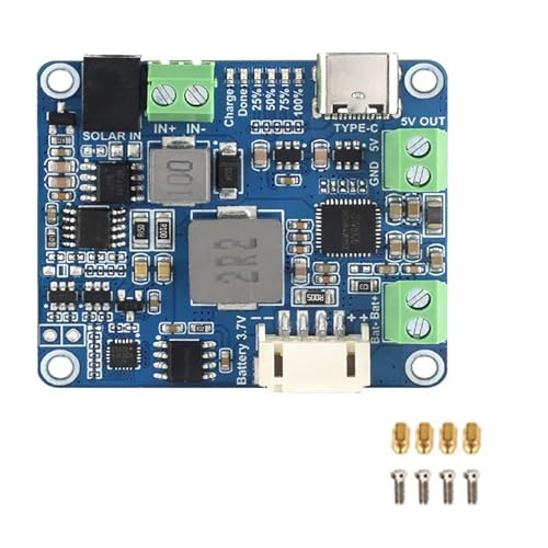 Coolwell ソーラーパワーマネージャーモジュール(D) Raspberry Pi/Jetson Nano/Arduinoに対応 Type-C電源アダプターまたは6V~24Vソーラーパネルと5V/3A出力に対応
