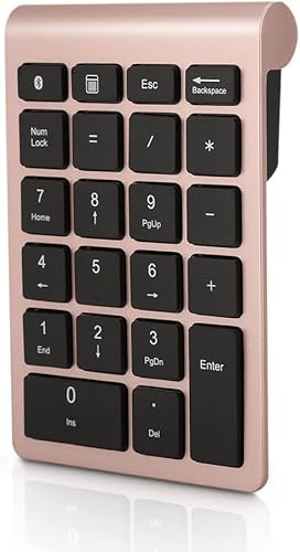 Tomantery 22キーテンキーパッド、Android Mac用ミニキーボード、5.0、人間工学に基づいたデザイン、長いバッテリー寿命、シザーフットキーキャップ構造(ローズゴールド) Tomantery5t3fr7yds1-14