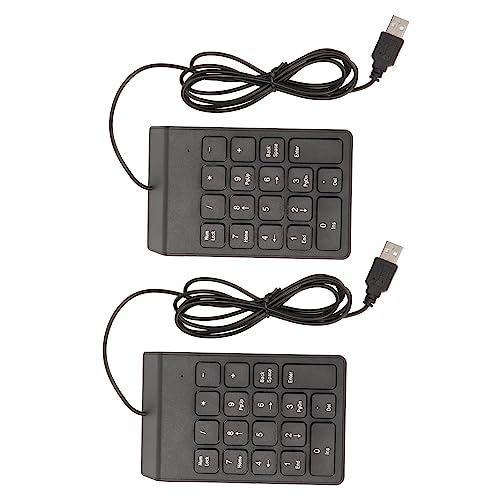 SOCOCO 有線テンキーパッド 18 キー USB プラグアンドプレイ 人間工学に基づいたデザイン 静かなタイピング ミニ ポータブル 4.2 フィートのケーブル付き PC ラップトップ デスクト 財務データ入力用 (2パック) SO2l1b9nyeir-12
