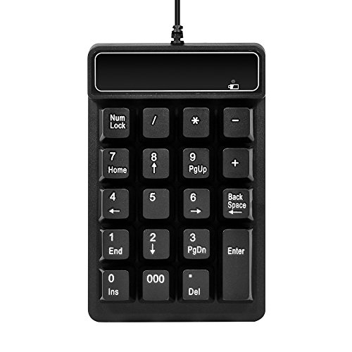 Kadaon USB番号パッド 19キー 防水 静音テンキーパッド ミニUSBケーブル付き ノートパソコン/ノートブック用 Windowsシステム対応 JP19001