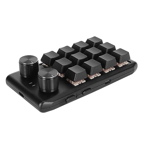 LKJHGFCVBG ミニゲーミングキーパッド、クイックレスポンス12キー2ノブゲーム用ミニカスタムパッドメカニカル (有線USB)