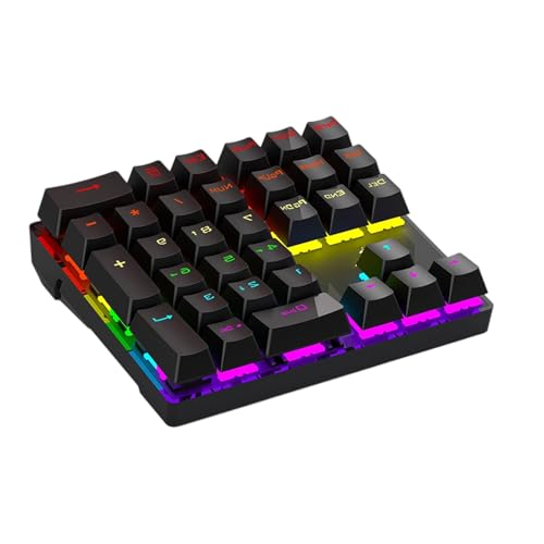 ZYHARUKO 人間工学的 33キー ホットスワップ可能 機械式数字キーパッド 滑り止めベース RGB バックライト付きUSBワイヤデザイン プログラミング会計タスク用 USBメカニカルキーパッド オフィス/自宅用