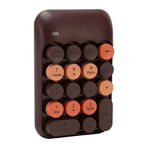CLFYOU ワイヤレス Numeric Keyパッド、18 Keys レトロ ミニ Number ボード、USB 受信 付き、ラップトップ PC デスクト XP 7 8 10 11 OS X (コーヒー色) CL3fgdpme2xz-11