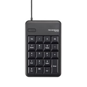 エレコム JW84753 2ポートUSB2.0HUB付USBテンキーボード TK-TCM012BK