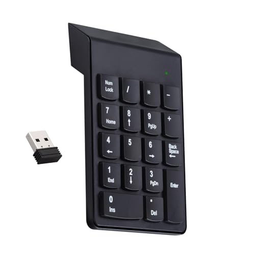 MOOKEENONE USB 2.4GHzワイヤレスUSB数字キーパッド、ノートパソコンおよびデスクトップコンピュータ用のミニ財務会計用数字パッド AJPF161400000