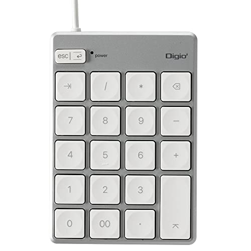 ナカバヤシ (Nakabayashi) Digio2 USB テンキーボード 有線 Mac 用 薄型 シルバーホワイト Z8780
