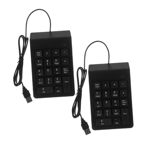 CAXUSD 2個 銀行財務キーボード デスクトップusbキーパッド トップ用テンキーパッド コンピューター番号キーパッド パッドusb数値 Black プラスチック F9T5YUN08QHFRV3812CB3RGL
