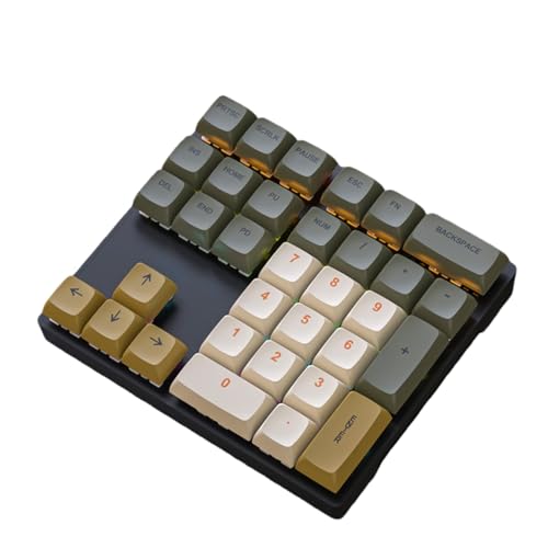 TROLYE K33 メカニカルナンパッド 33 キー青軸赤軸選択可 PBT キーキャップ人体工学 財務会計専用 カラーライト 4 種灯效 USB 有線キー線分離 Type-C ノート PC 多システム対応 (A - 赤軸)