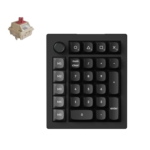 Keychron 【国内正規品】Keychron V0 Ultra 8000Hzポーリングレート ZMK対応 ワイヤレスカスタム数字キーパッド 最大360時間駆動 RGBバックライト ホットスワップ対応 2.4GHz & Bluetooth 5.3接続 ノブ付き ブラック 赤軸