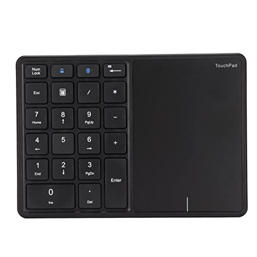 Cuifati タッチパッド付き 2 in 1 ワイヤレス テンキー、22 キー Bluetooth 4.2 および 2.4G デュアル モード ポータブル テンパッド、タイプ C 充電付き、ラップトップ デスクトまたはタブレット用 (黒) Cuw9pozby2gc-11