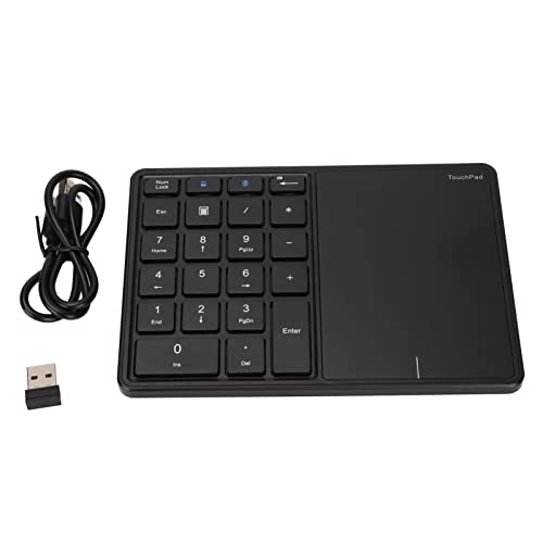 Ejoyous ワイヤーレスナンバーパッド 2イン1 22キー 2.4G ポータブルミニテンキーテンキーテンキーテンパッド タッチパッド付き トラックパッド付き ノートパソコン パソコン デスクトップノートブック用 (ブラック) Ejoyousovg25izpku-11