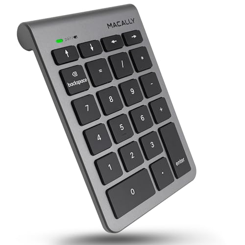 Macally Mace Group Inc/Macally Peripherals 22キーブルートゥースワイヤレス数字キーパッド 簡単なデータ入力のための十字キーとテンキー付きのMac用キーボード BTNUMKEY22