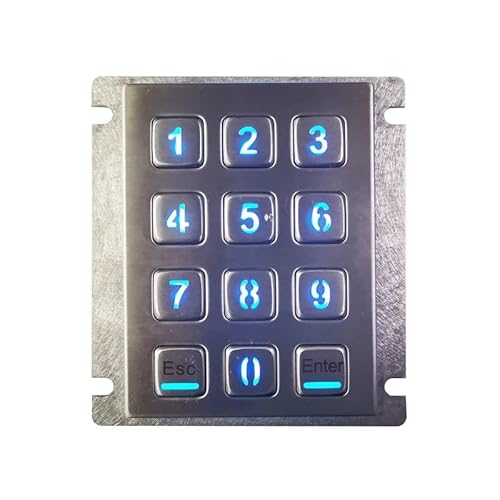 パネル マウント 3x4 マトリックス USB コネクタ屋外 IP65 防水金属数値バックライト キーパッド(Matrix Interface,Esc And Enter) SBNENFUAE-ADEE7854