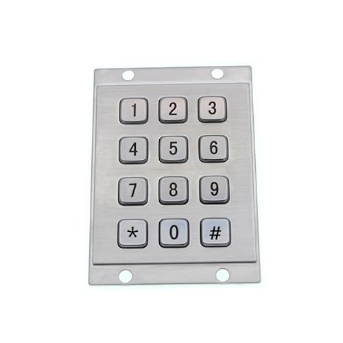 12-Key 3x4 Industrial Mini Stainless Steel Numeric Keypad for Outdoor Smart Parcel Lockers(Matrix,Star and Hash)