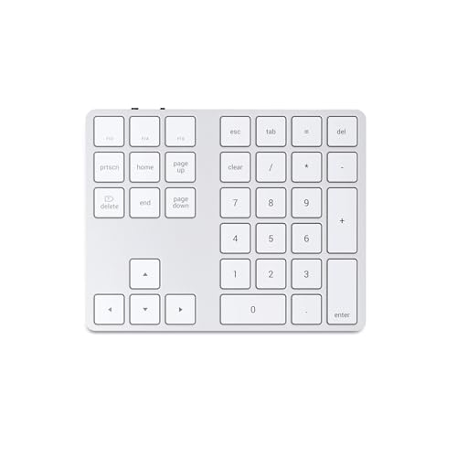 Satechi 34キー Bluetooth ワイヤレステンキーパッド – US 英語配列 薄型 USB-C充電式 数字キーボード、アルミザイン – MacBook Air & Pro、Mac Mini、iPad、iMac、iPhone 他対応 – ライトグレー