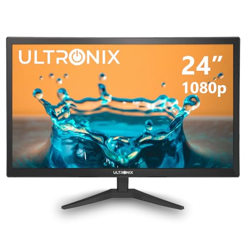 ULTRONIX モニター 家庭用 オフィス用 24インチ 75Hz リフレッシュレート 1080p 解像度 VESAマウント チルトスタンド ブライトディスプレイ ブラック U24AFHD