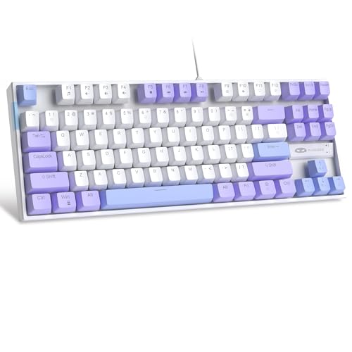 MageGee MK-Star 有線メカニカルキーボード ゲーミング ピンク 紫 パープル 赤軸 (パープルホワイト（赤軸）) 8259cdce-0d0a-4be4