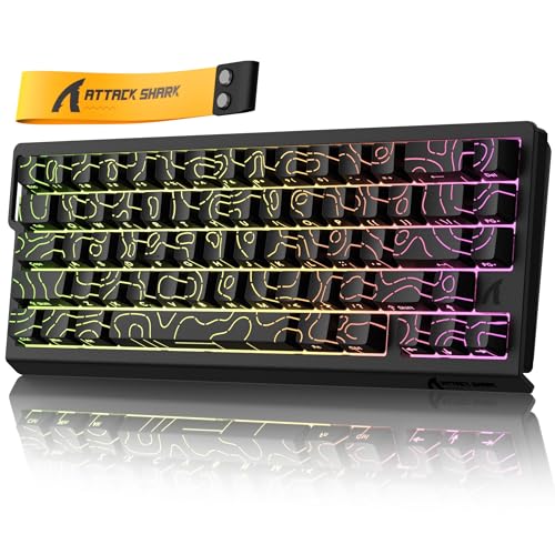 ATTACK SHARK X68HE ラピッドトリガー ポーリングレート8000Hz対応 RT0.01mm 8000hz RGB 有線USB 磁気スイッチ 0.125msディレイ ゲーミングキーボード ダブルPBTキーキャップ デッドゾーン調整機能 ホットスワップ可能(コンターブラック)