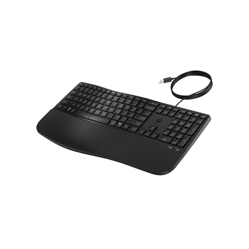 HP 485 Comfort - キーボード - 複数のデバイス、23のプログラム可能なキー、3ゾーンレイアウト - フルサイズ - USB - QWERTZ - ドイツ語 - ブラック。