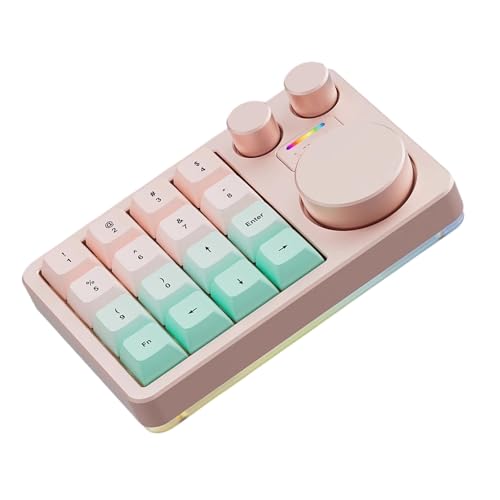 ANLISHI トラベル小型キーボード 16 キー 3 つのノブマクロを備えたモバイルユーザー向けのポータブルデザイン カスタマイズ可能なキーキーボード