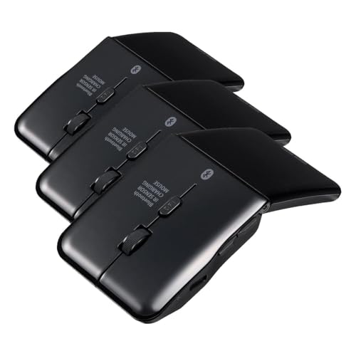 サンワサプライ サンワダイレクト 薄型マウス Bluetooth 折りたたみ 静音 5ボタン USB-C充電式 マルチペアリング 持ち運び コンパクト サイドボタン ブラック 400-MAB1205BK (× 3)