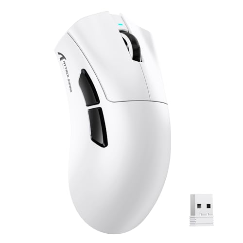 ATTACK SHARK V3 軽量62g ワイヤレスゲーミングマウス 有線無線両対応 3モード接続 (2.4G/BT/USB-C) BK52820チップ搭載 PAW3311光学センサー 25,000dpi 1億回耐久スイッチ 大容量バッテリー 7ボタンプログラマブル 1000Hzポーリングレート 国内正規品 （技術基準適合証明番号：7219-259562） 付属グリップテープ ホワイト
