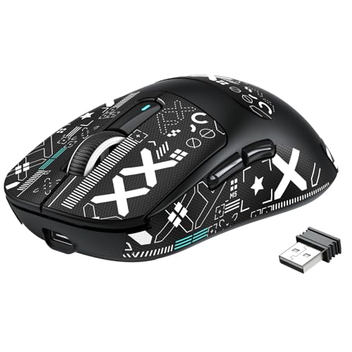 A.JAZZ x ATTACK SHARK X3 超軽量49g ゲーミングマウス ワイヤレス2.4 G/Bluetooth/有線Type-C PAW3395センサー 最高クラス精度 26000DPI持ち DIY 持ち運びに便利 TTCエンコーダー kaihuaスイッチ マウス 200時間のバッテリー連続 左右対称 PC/Mac対応 E-sports & FPS 滑り止めシール付き 黒/プラック