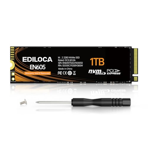 Ediloca M.2 2280 NVMe 1TB｜EDILOCA EN605 ×4 NVMe1.3 3D TLC フラッシュ搭載 ノートパソコンとデスクトップパソコン に対応
