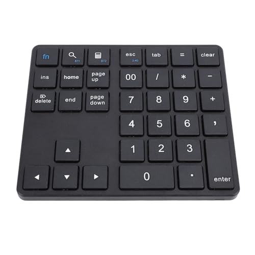 GOWENIC WirelessNumber Padキーボード35キー,レシーバー付きUSBキーパッドサポートBT5.0 BT3.0, Numeric Keypad Office Accounting Essentialsデスクトップコンピュータノートパソコンアクセサリー (黒) GOc51dope3sr-12
