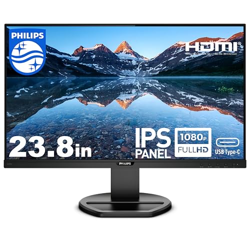 PHILIPS 【整備済み品】PHILIPS 243B9/11 23.8インチ 液晶モニター フルHD（1920×1080）IPS 非光沢 USB-C給電65W HDMI/DisplayPort/VGA USBハブ スピーカー内蔵 高さ調整 ピボット VESA対応（Ymer-Shop）