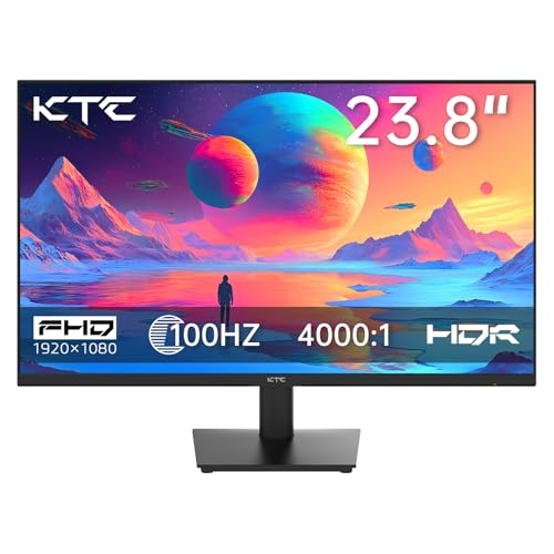 KTC 24インチモニター - 1080Pモニター 100Hz FreeSync ゲーミングモニター HDR10付き VESAマウント可能 傾き調整可能 ゼロフレームデザイン HDMI VGA イヤホンポート PCモニター オフィス用作業モニター 24DY720
