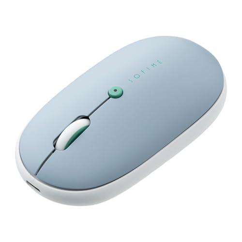 サンワダイレクト マウス Bluetooth 薄型 充電式 静音 マルチペアリング 左右対称 ライトブルー 400-MABT178LB