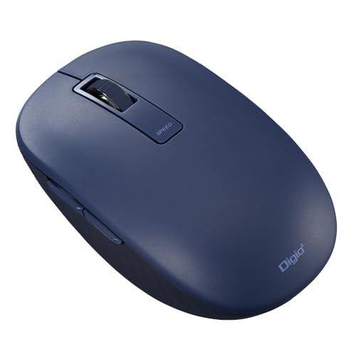 ナカバヤシ Digio2 Bluetooth 静音 5ボタン BlueLED マウス 高さを抑えたフォルム ネイビー Z0194