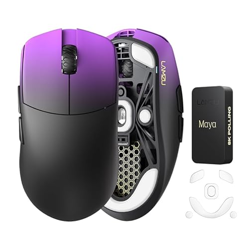 ラムズ (Lamzu) Maya Champion Edition ゲーミングマウス Purple Shadow 1セットソール追加版 8Kドングル付属 日本正規代理店保証