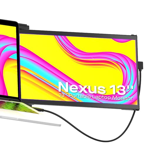 Nexus Mobile Pixels Nexusノートパソコンスクリーンエクステンダー、13.3インチ 1080P FHD ノートパソコンモニターエクステンダー、プラグアンドプレイ、13インチから14インチのノートパソコン用デュアルスクリーンモニター、Windows/Mac/Android/Switchに対応 NEXUS 13