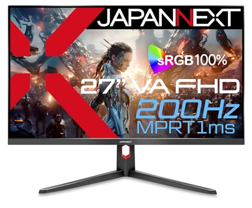 JAPANNEXT 27インチ ゲーミングモニター 200Hz 1ms フルHD 1920x1080解像度 VA パネル ディスプレイ (HDM