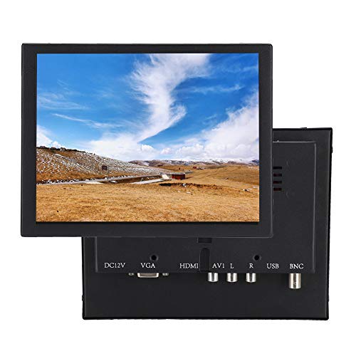 Vbestlife タッチスクリーンポータブルモニター、8インチ1024x768 HDMI VGA USB WLEDオールメタル産業用ディスプレイ、PC、CCTV、ビデオカメラなど用の2つの取り付けブラケット付き(US) Vbestlife8g5qsd0t6u7163-11