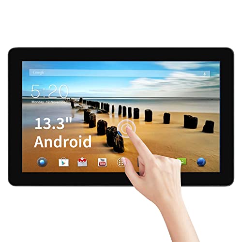 TouchWo 13.3インチ Android タッチスクリーンモニター、タッチタブレットパネルPC 、オールインワン WiFi、スピーカー内蔵、RK3288 RAM 2G + ROM 16G、署名のキャプチャ、POS用HD-MI入力、メニュー画面 JPTDF133B1