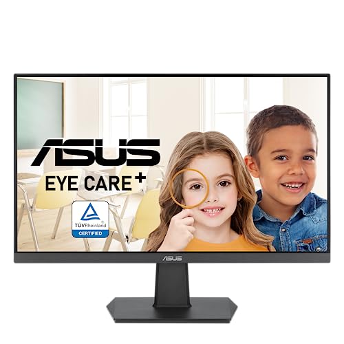 ASUS 24インチフレームレスモニター - 23.8インチ表示可能、IPS、フルHD、100Hz、1080P、1ms、アダプティブ同期、仕事やゲーム用、ちらつきなし、HDMI、VESAマウント可能、チルト-VA24EHF